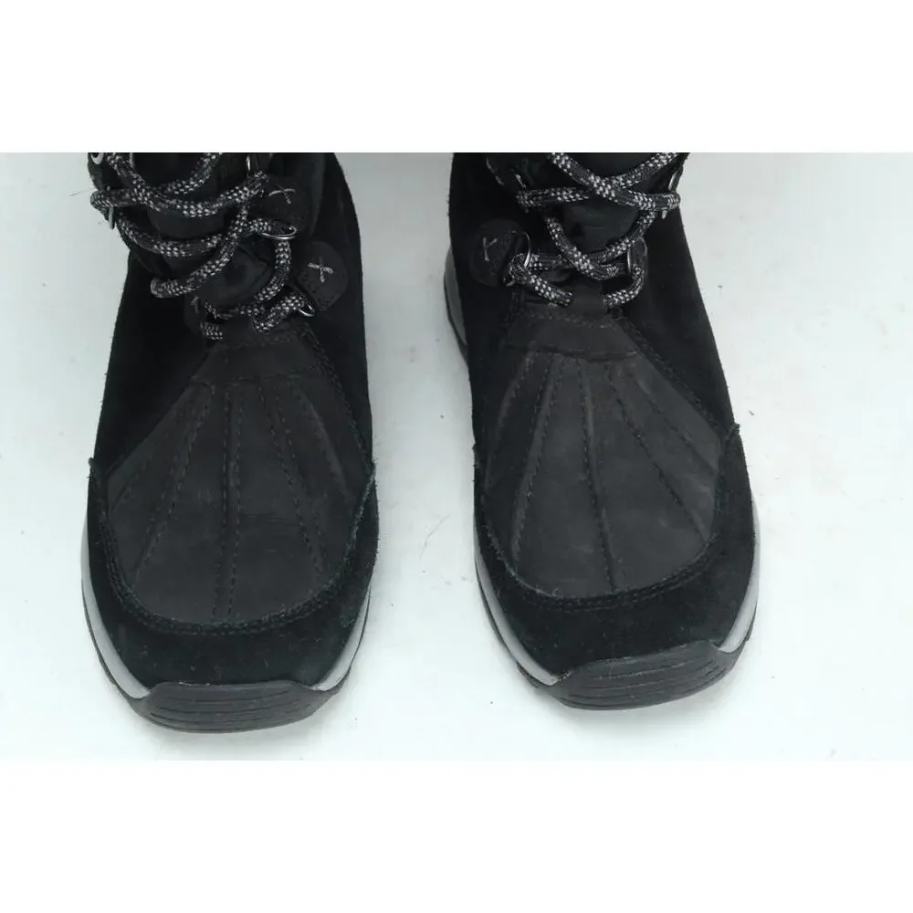 Clarks Wintry Hi Tall Black Suede Boots Womens Size 8 M Thinsulate Faux Fur